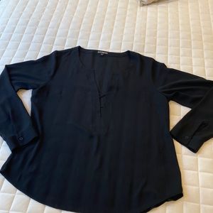 Express v with x neck blouse